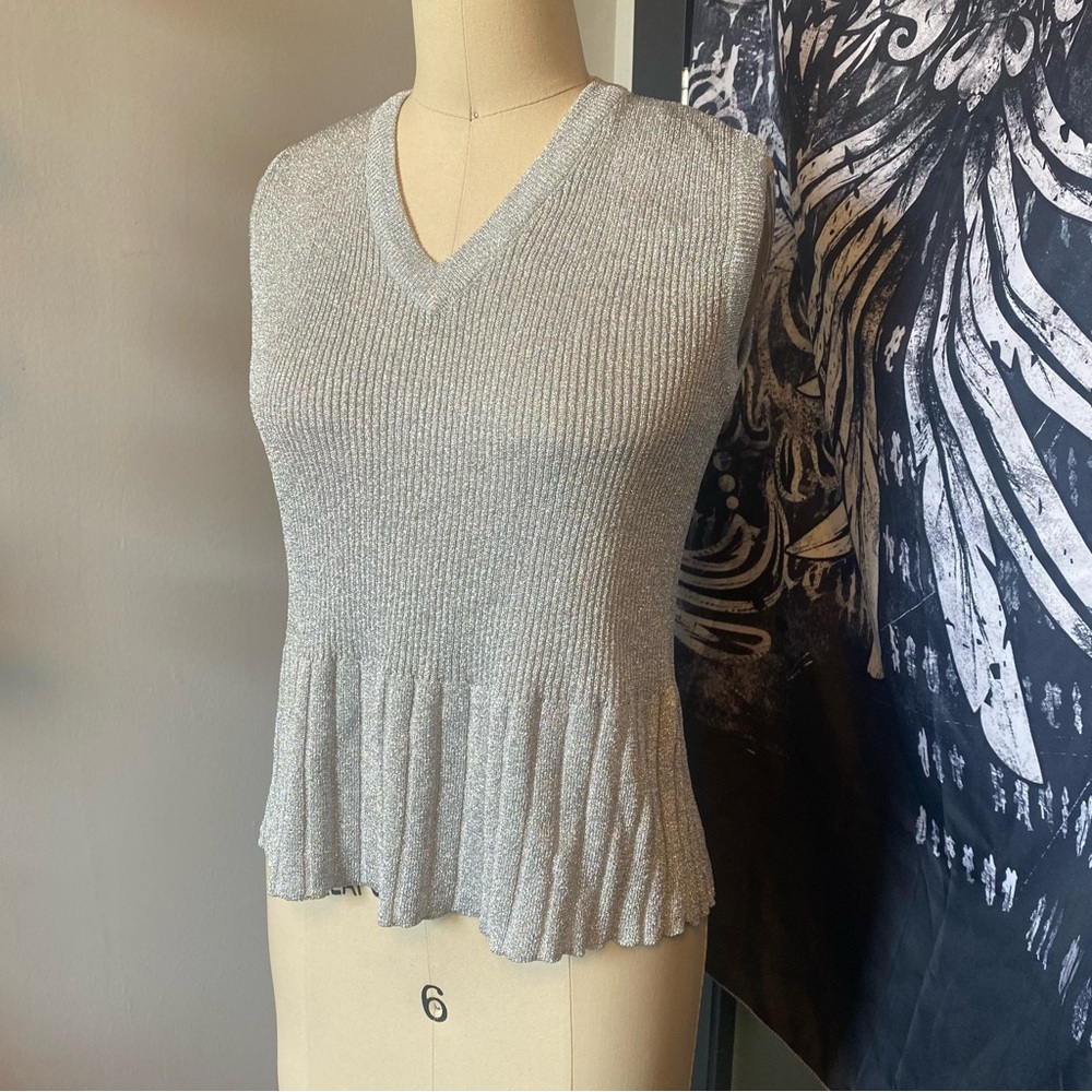 Vintage Silver Sleeveless Knit Top